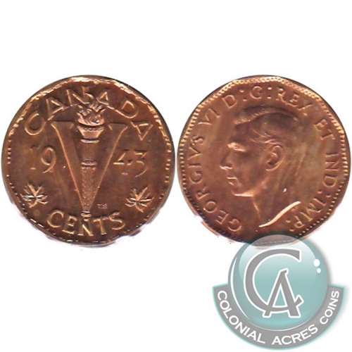 1943 Tombac Canada 5-cents UNC+ (MS62)