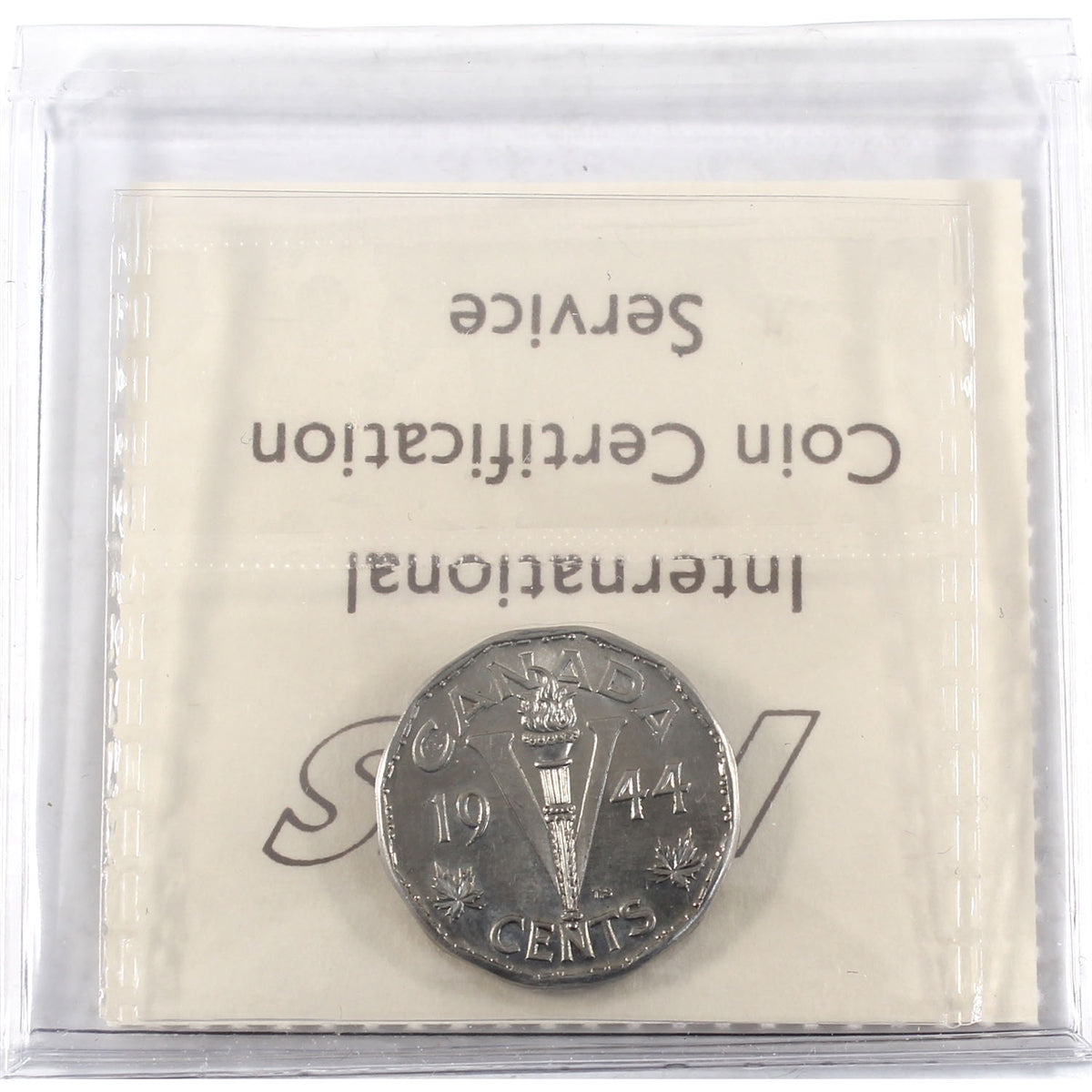 1944 Missing Chrome Canada 5-cents ICCS Certified MS63