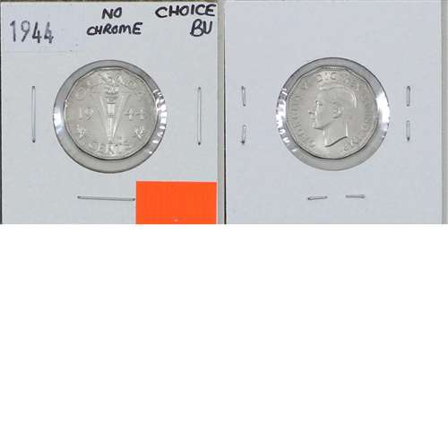 1944 No Chrome Canada 5-cents Choice Brilliant Uncirculated (MS64) $