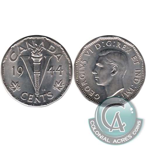 1944 No Chrome Canada 5-cents AU-UNC (AU55)
