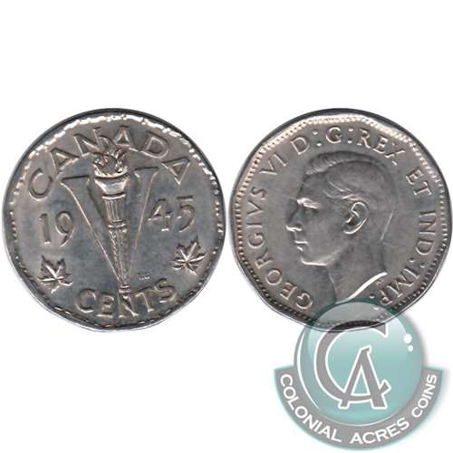 1945 No Chrome Canada 5-cents VF-EF (VF30)