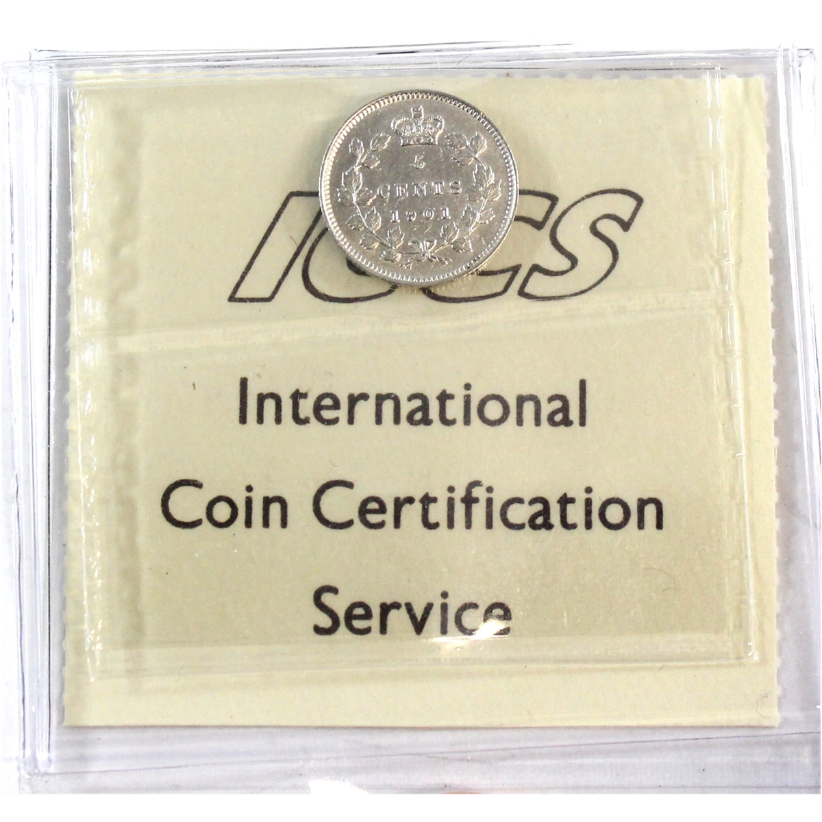 1901 Canada 5-cents ICCS Certified AU55