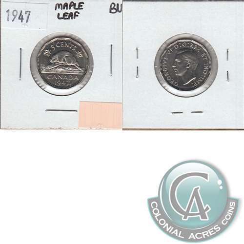 1947 Maple Leaf Canada 5-cents Brilliant Uncirculated (MS63)