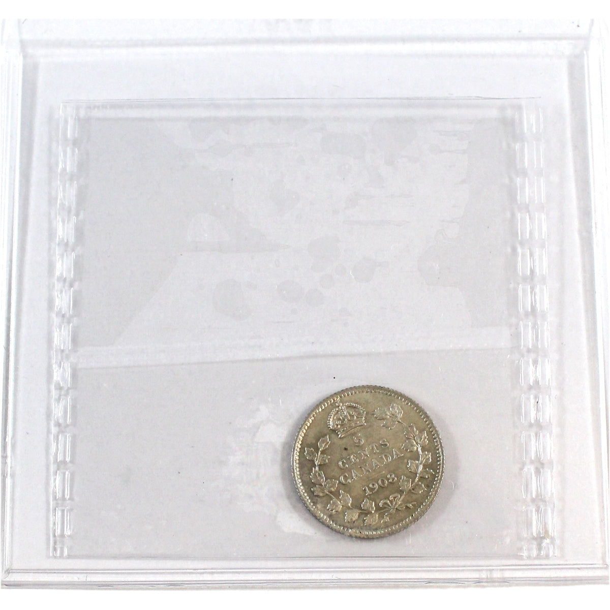 1908 Small 8 Canada 5-cents ICCS Certified AU55