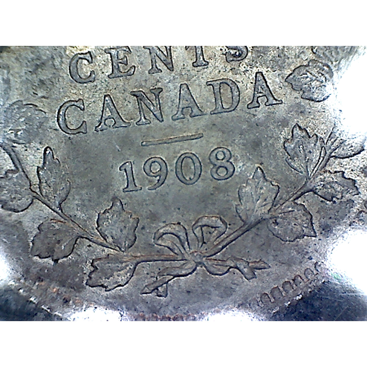 1908 Small 8 Canada 5-cents ICCS Certified AU55