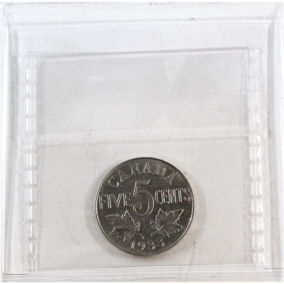 1933 Canada 5-cents ICCS Certified AU50