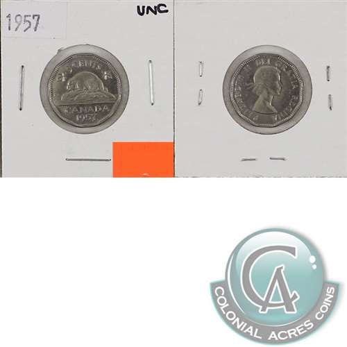 1957 Canada 5-cents Uncirculated (MS60)