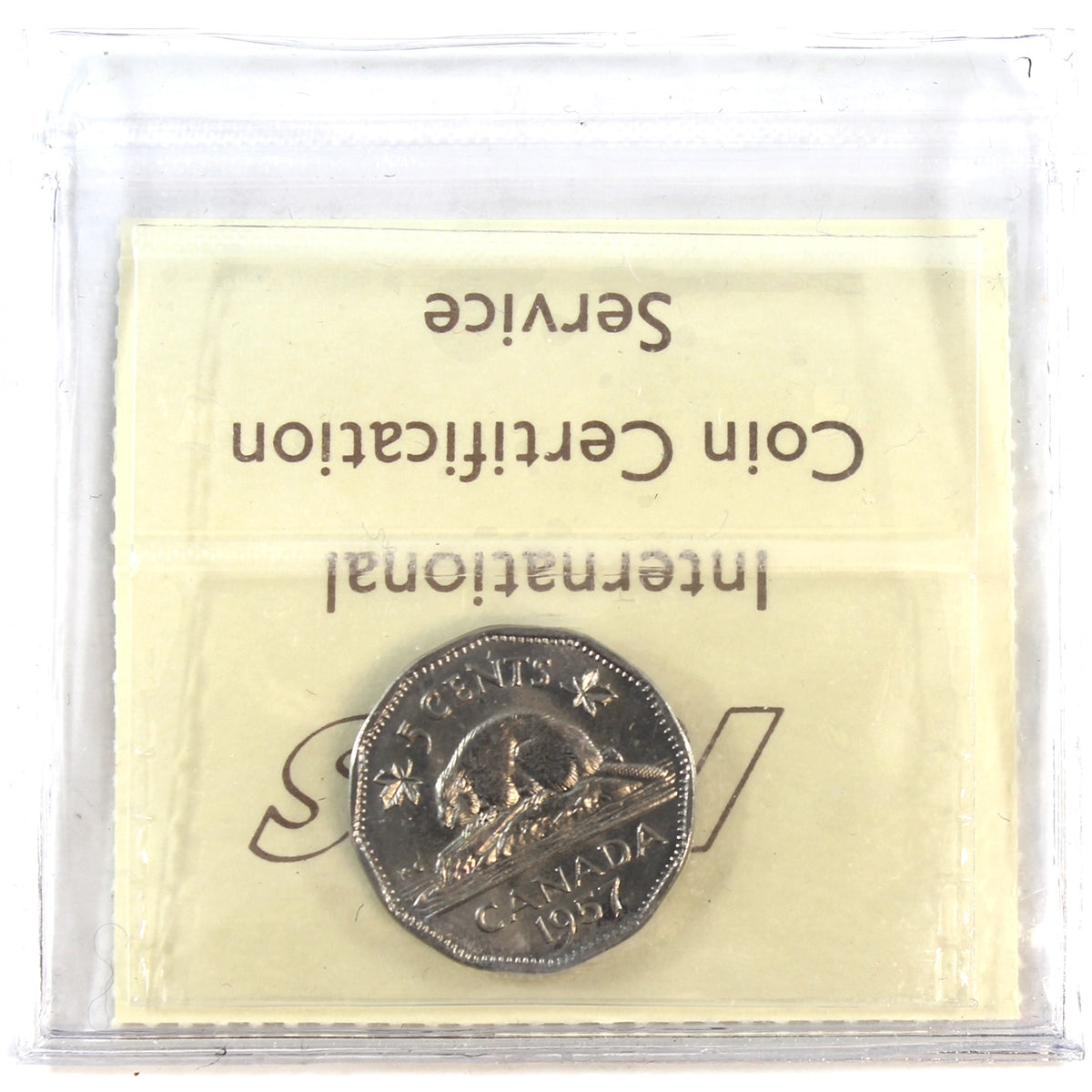 1957 Canada 5-cents ICCS Certified PL-66