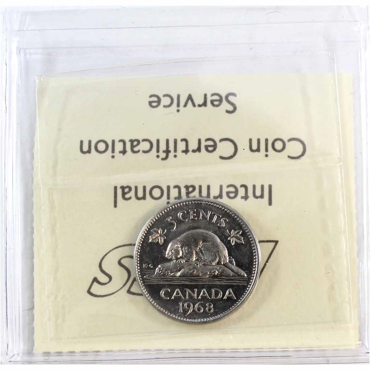 1968 Canada 5-cents ICCS Certified MS65