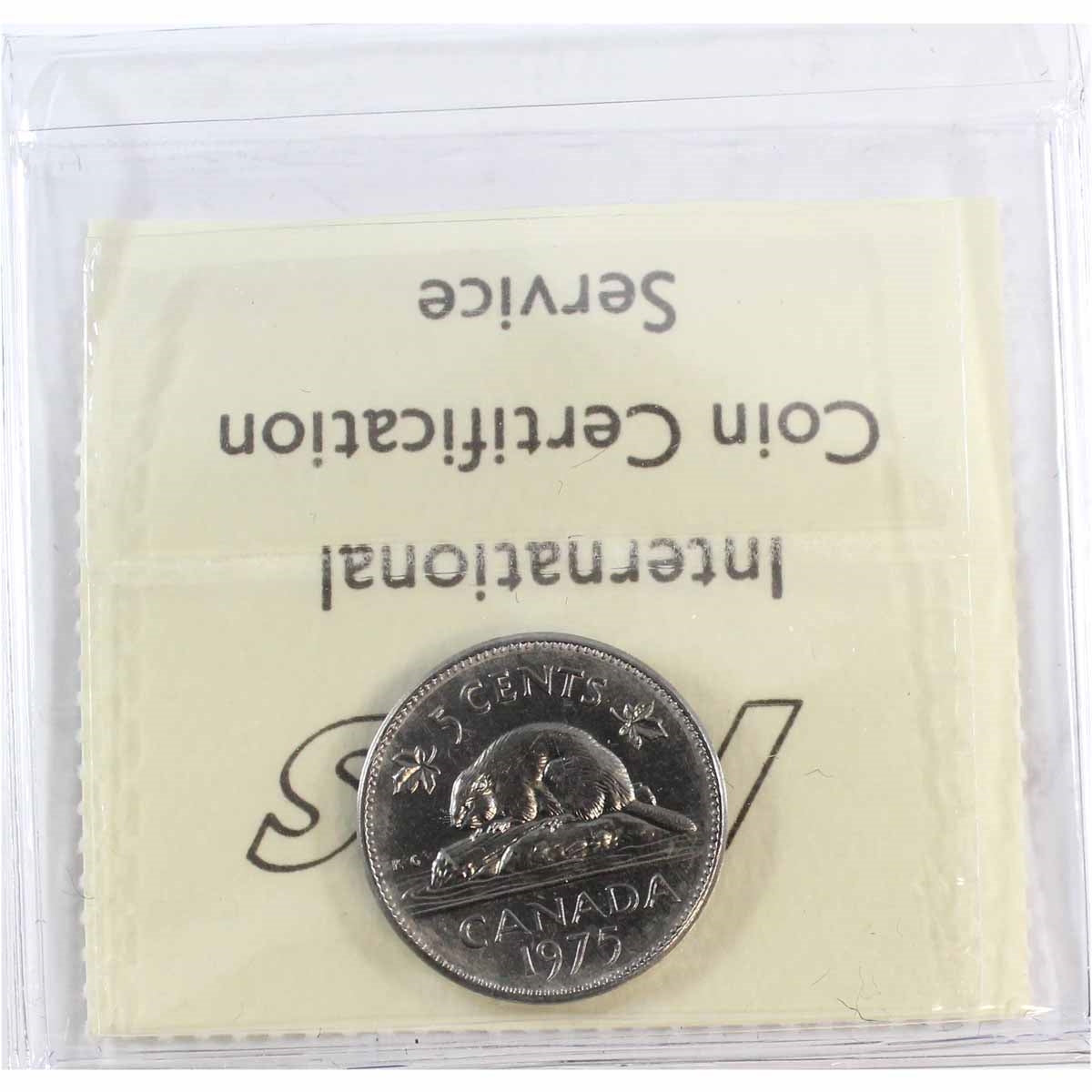 1975 Canada 5-cents ICCS Certified MS65