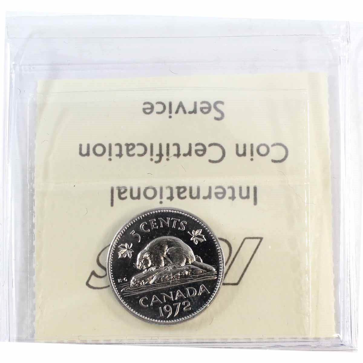 1972 Canada 5-cents ICCS Certified PL65 Heavy Cameo