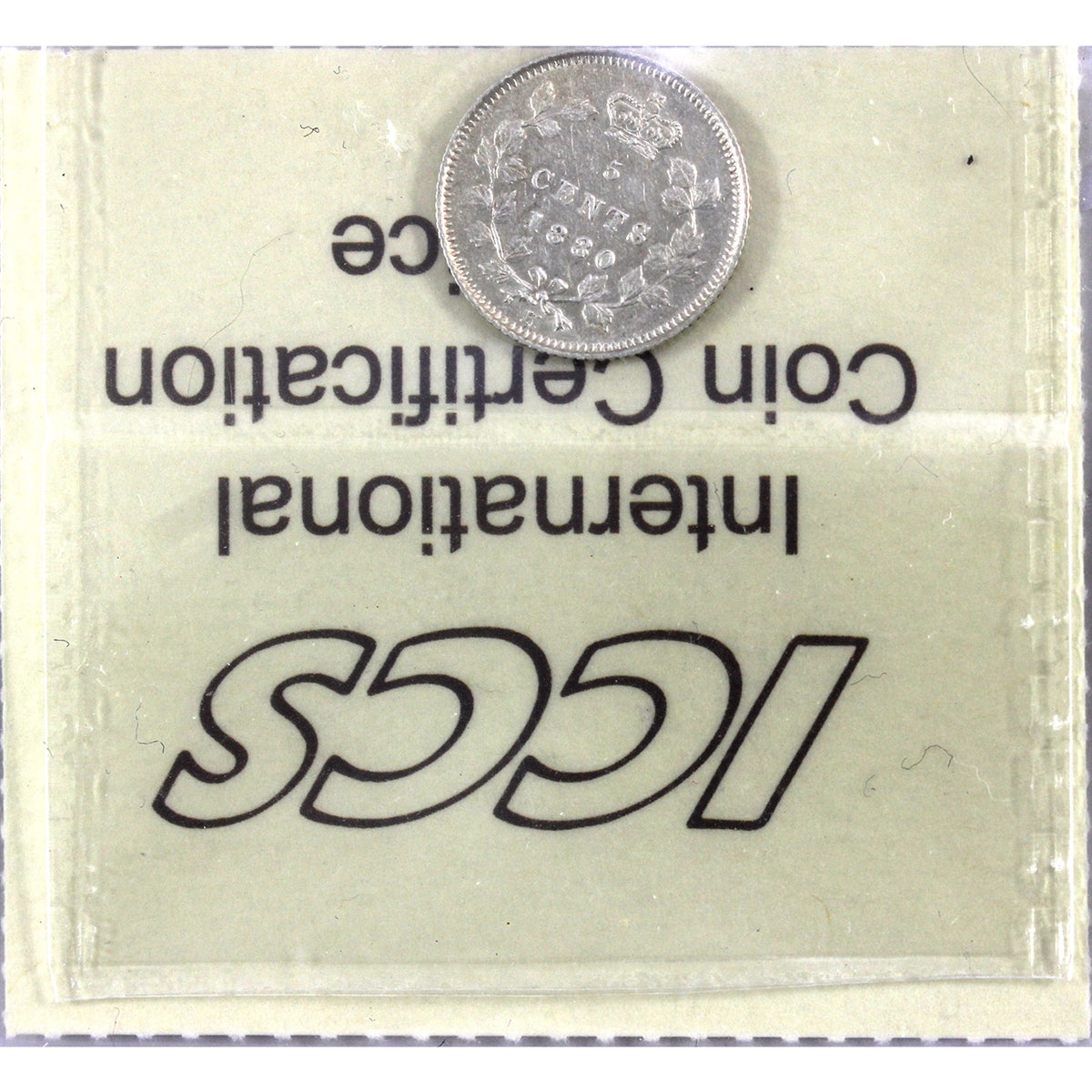 1880H Obv. 3 Canada 5-cents ICCS Certified EF45