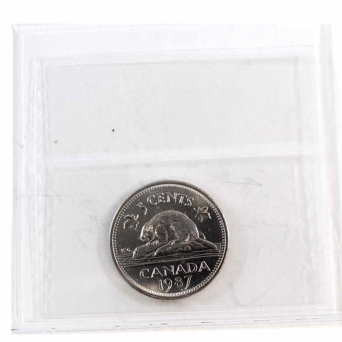1987 Canada 5-cents ICCS Certified MS65