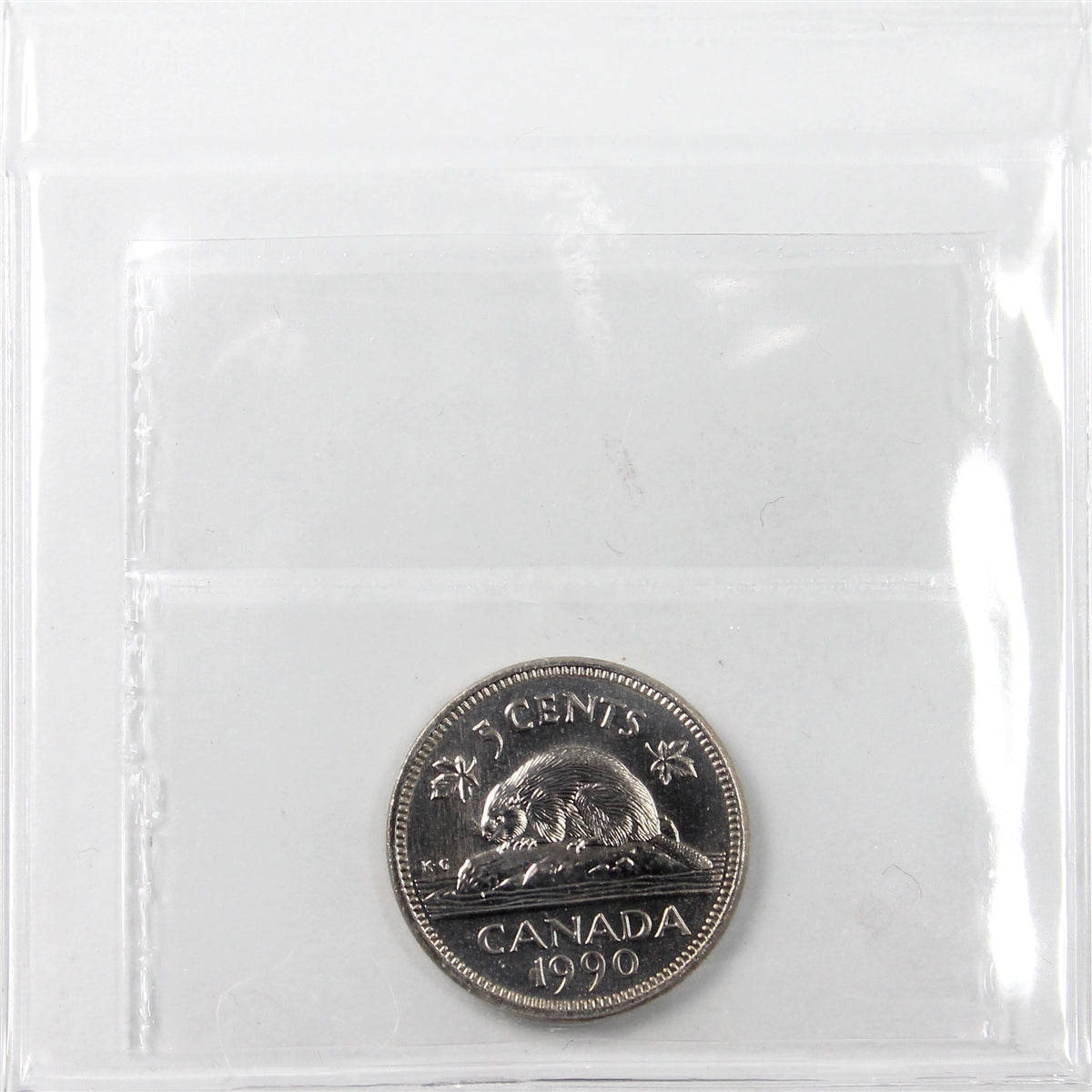 1990 Canada 5-cents ICCS Certified MS65