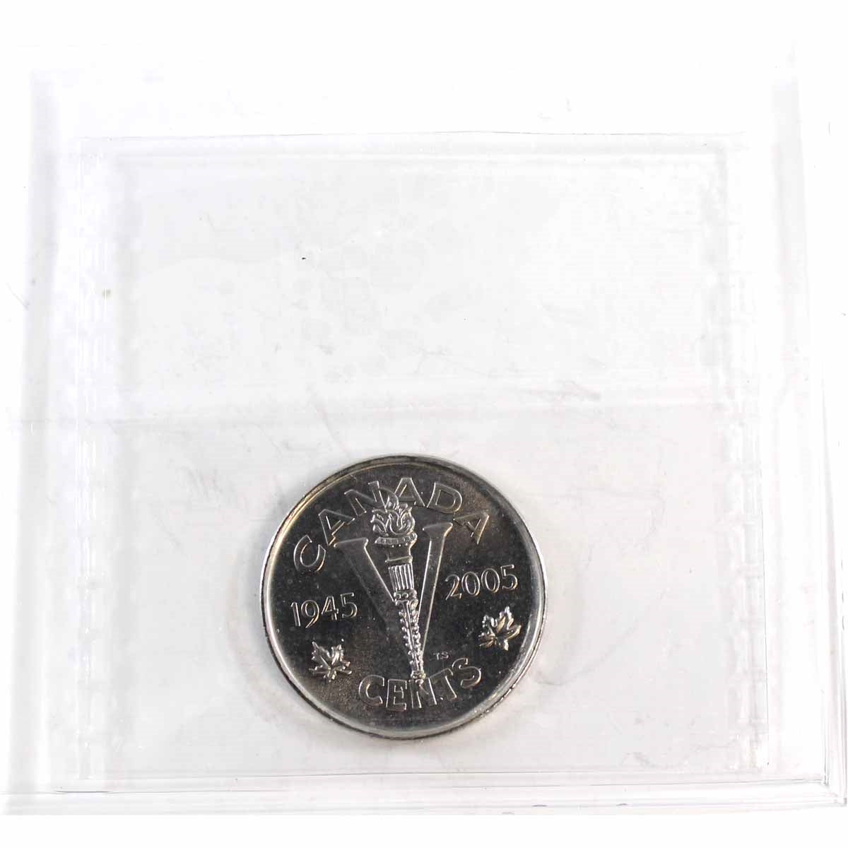 2005P VE Day Canada 5-cents ICCS Certified MS65