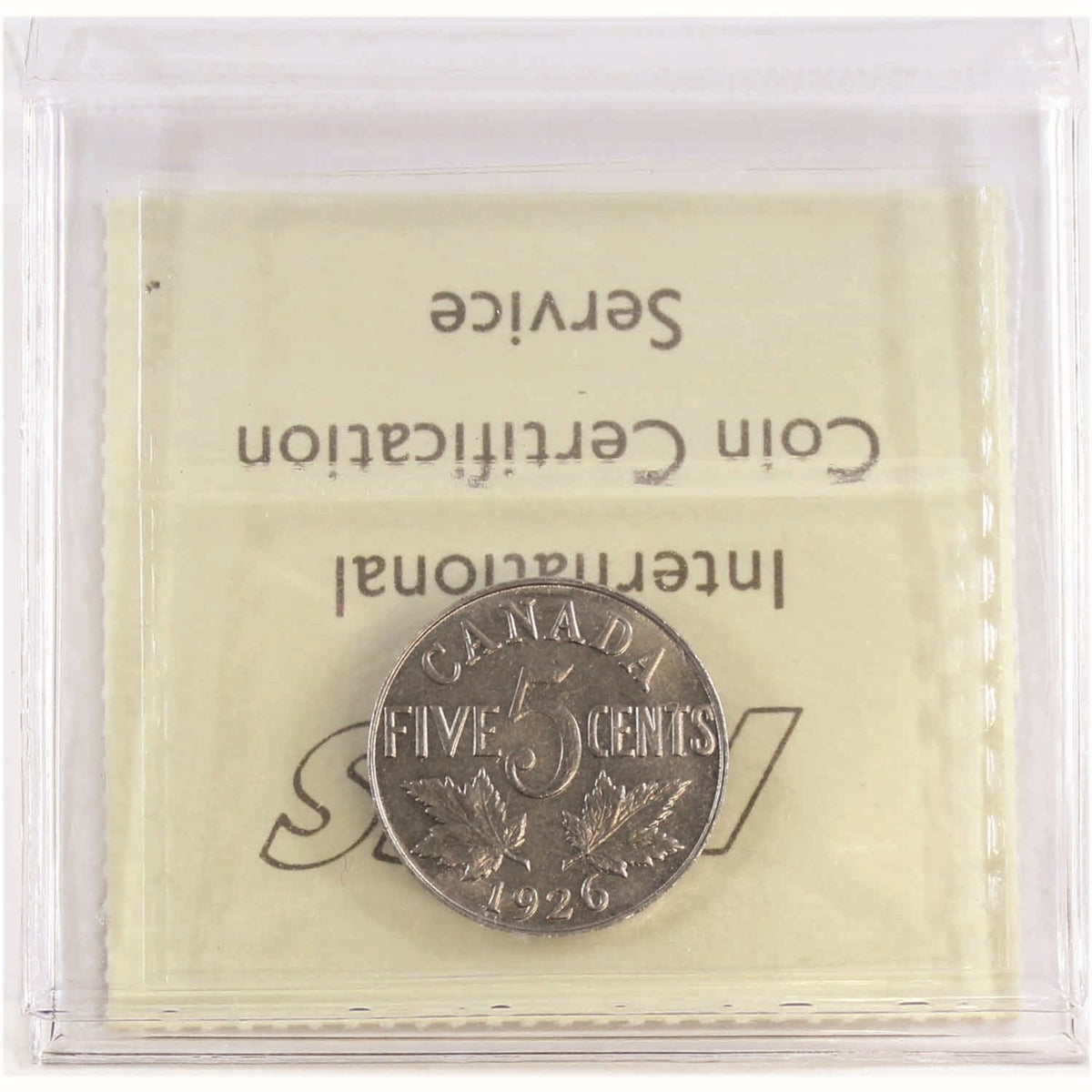 1926 Near 6 Canada 5-cents ICCS Certified AU55