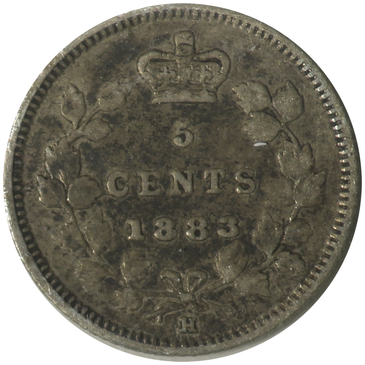 1883H Obv. 5 Canada 5-cents ICCS Certified F12