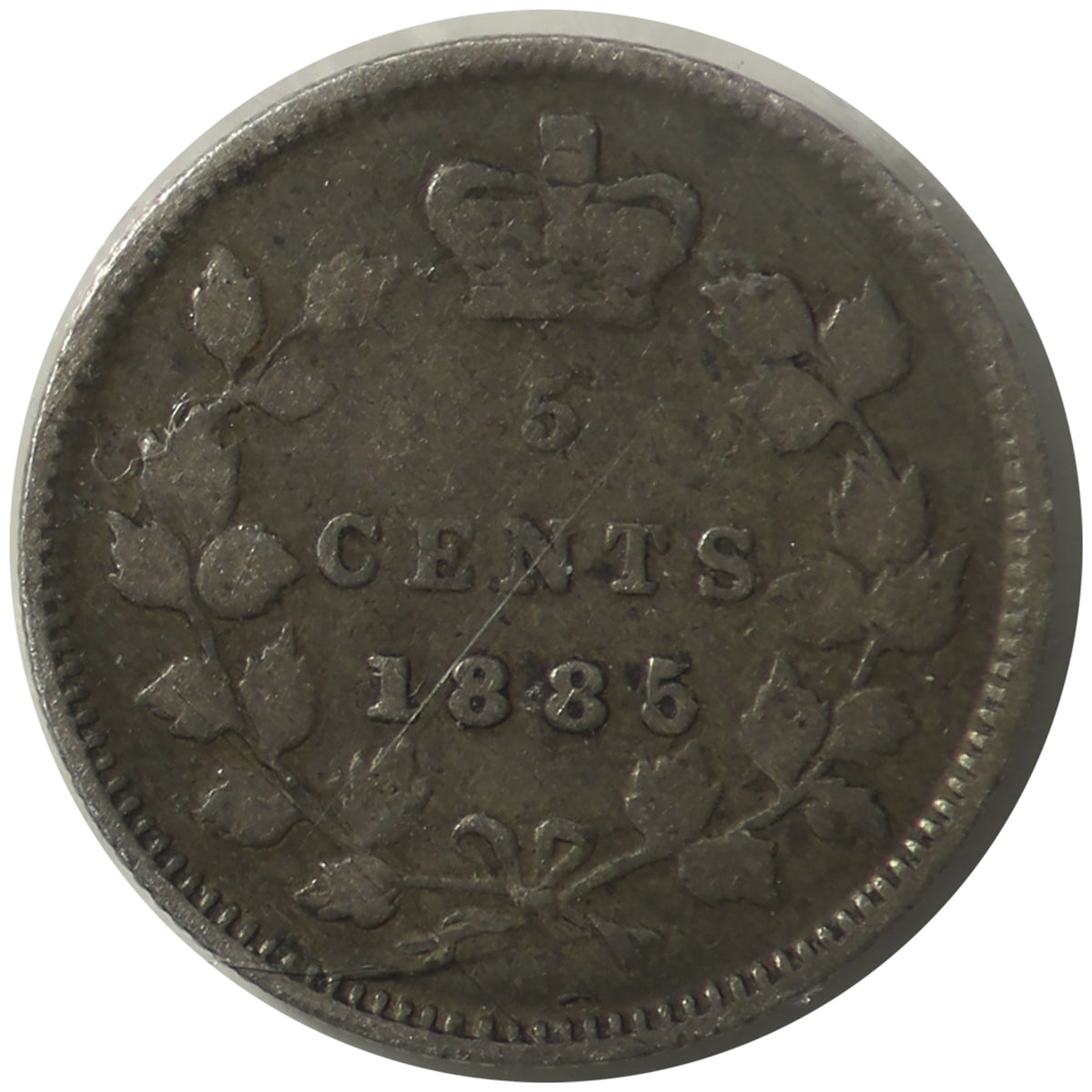 1885 Small 5 Canada 5-cents ICCS Certified F12
