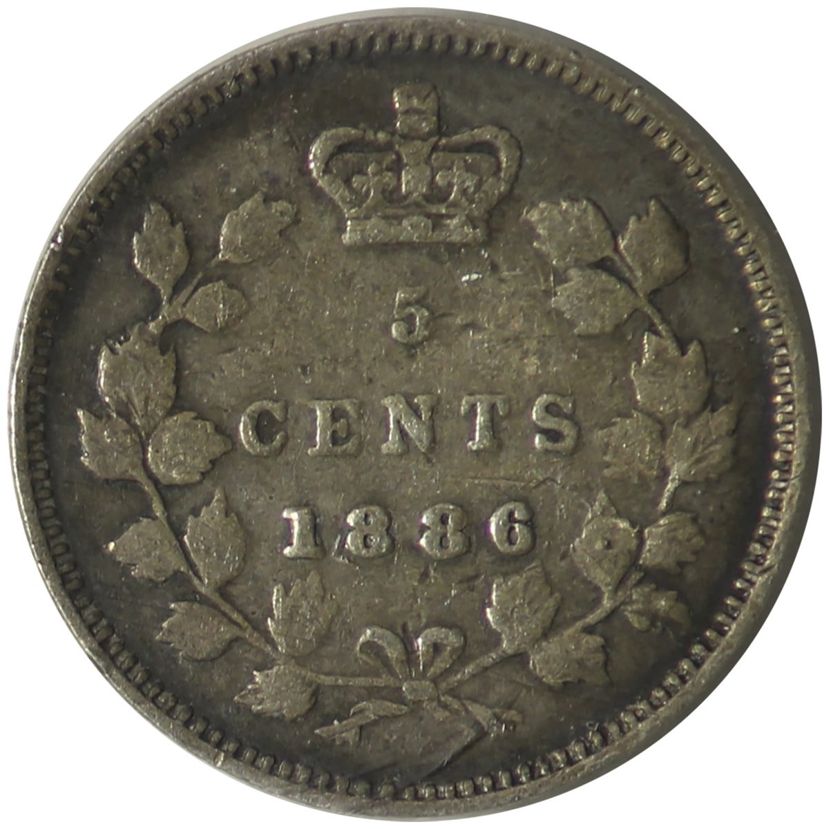 1886 Small 6 Canada 5-cents ICCS Certified F12