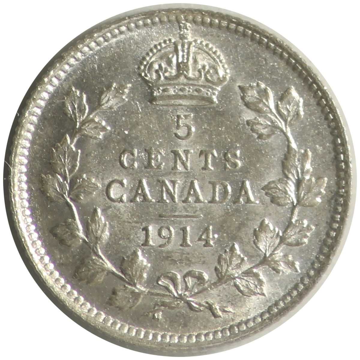 1914 Canada 5-cents ICCS Certified EF45