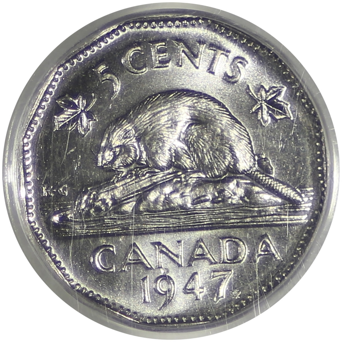 1947 Maple Leaf Canada 5-cents PCGS Certified MS64 Pittman Sale