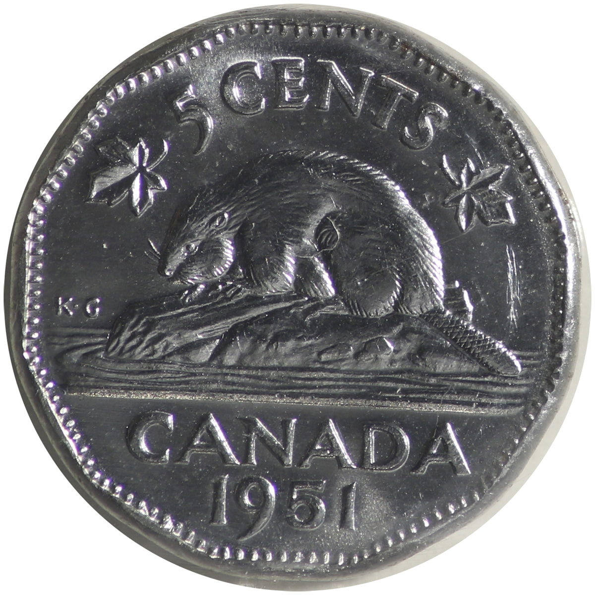 1951 Low Relief Canada 5-cents ICCS Certified MS64