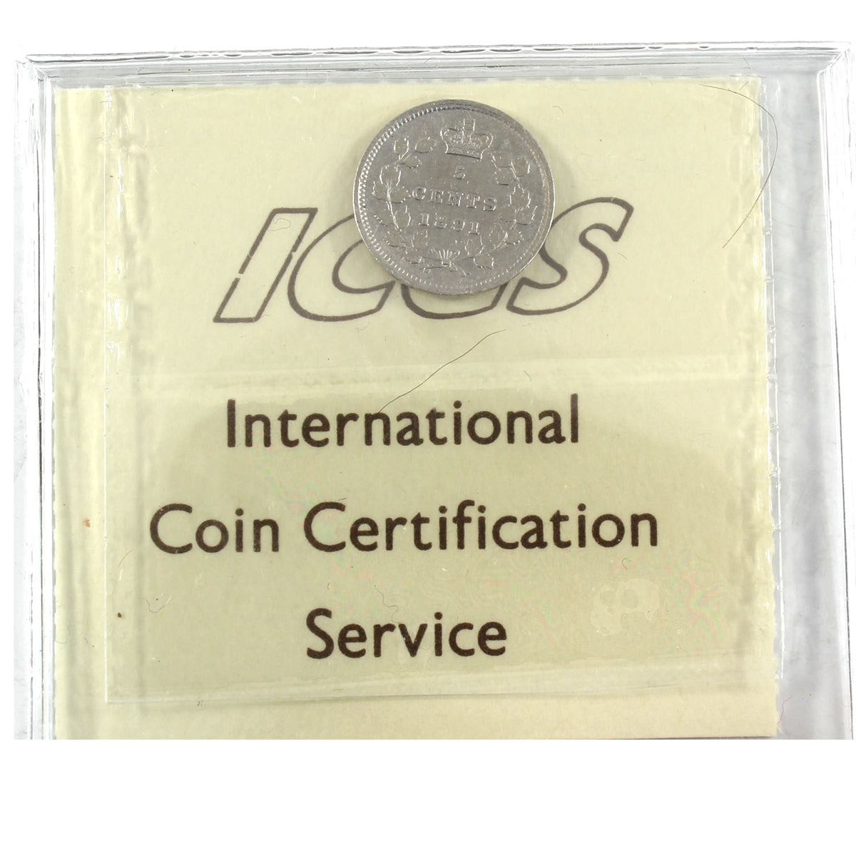 1891 Obv. 5 Canada 5-cents ICCS Certified VF20
