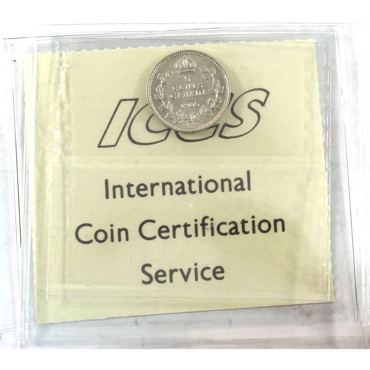 1905 Canada 5-cents ICCS Certified AU58
