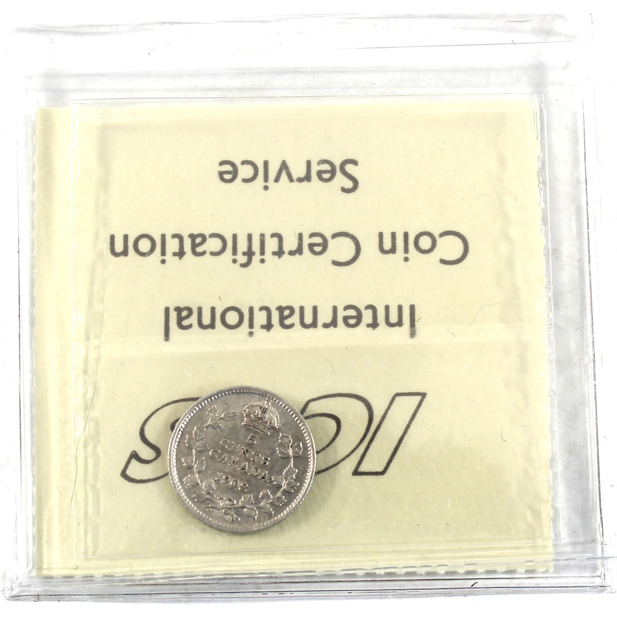 1908 Small 8 Canada 5-cents ICCS Certified EF45