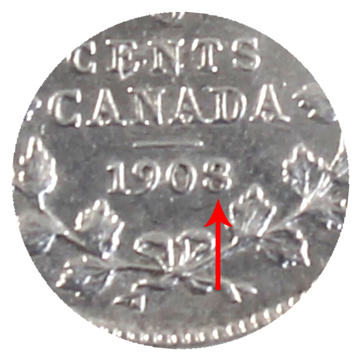 1908 Small 8 Canada 5-cents ICCS Certified EF40