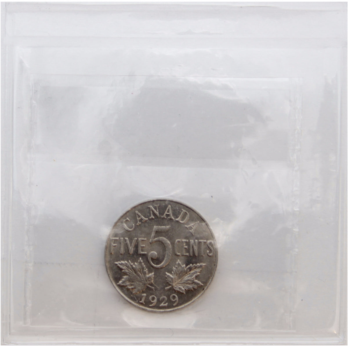 1929 Canada 5-cents ICCS Certified AU55