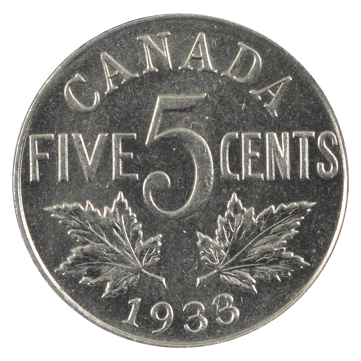 1933 Canda Canada 5-cents UNC+ (MS62) $