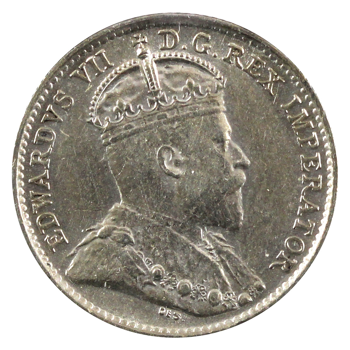 1910 Round Leaves Canada 5-cents EF-AU (EF45) $