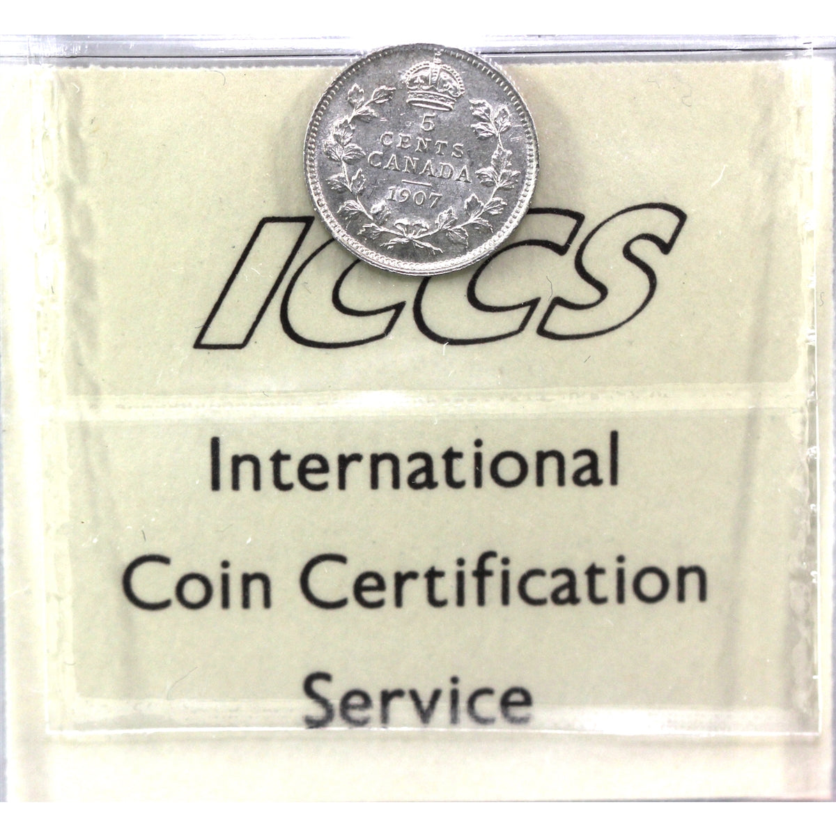 1907 Canada 5-cents ICCS Certified AU58