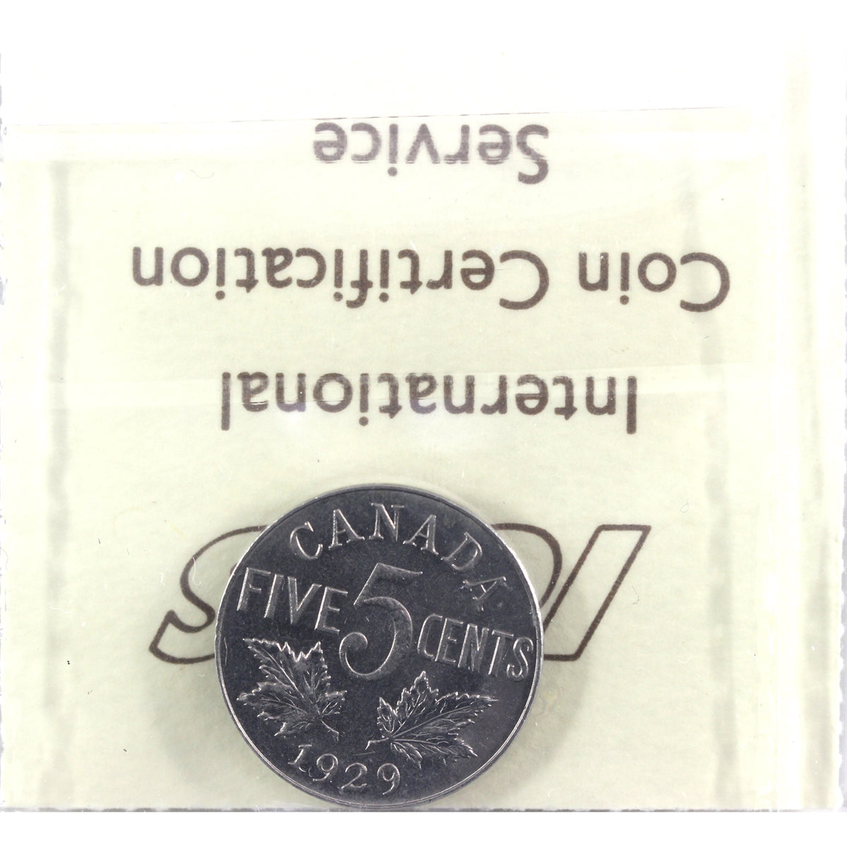 1929 Canada 5-cents ICCS Certified MS60