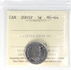 2005P Canada 5-cents ICCS Certified MS64