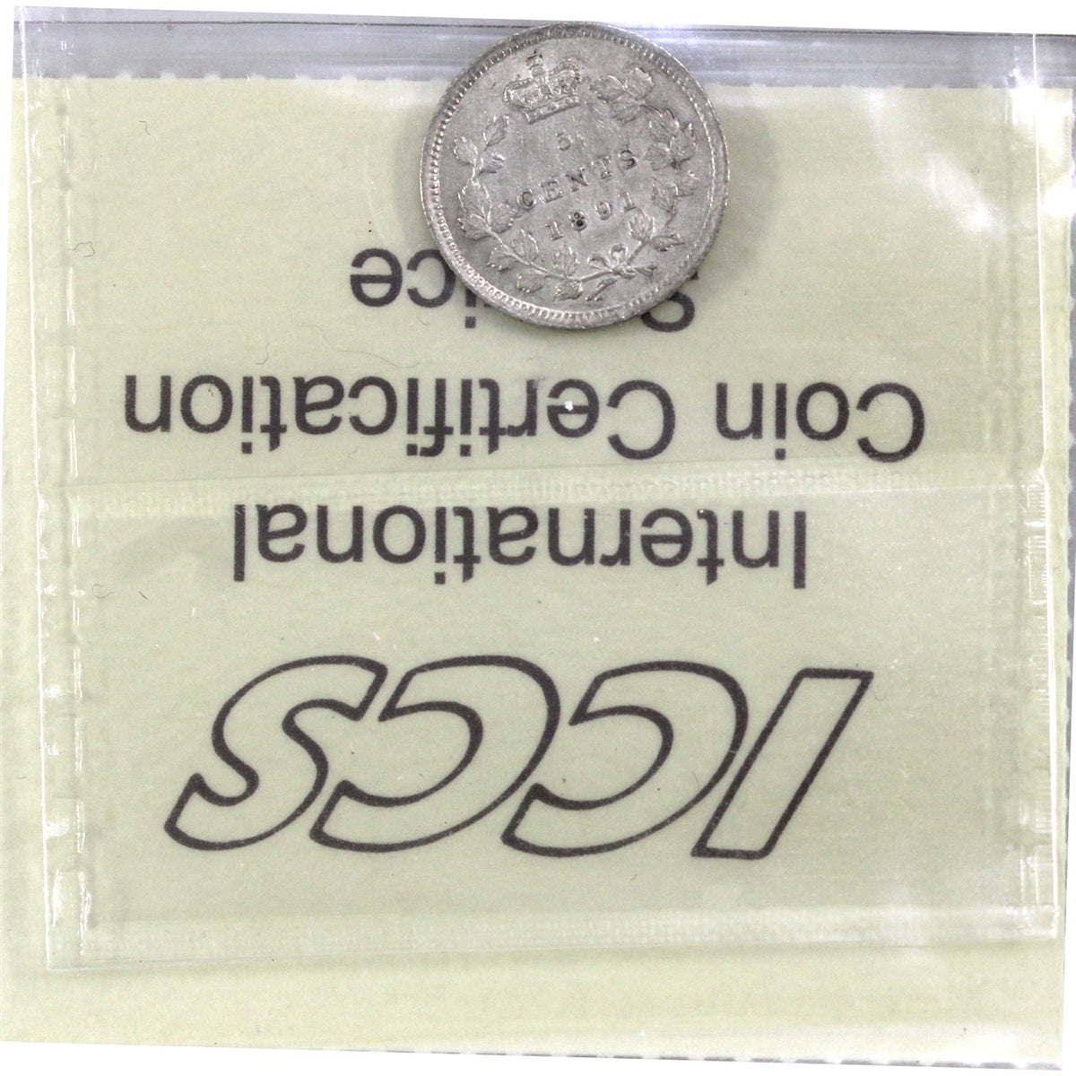 1891 Obv. 2 Canada 5-cents ICCS Certified EF40