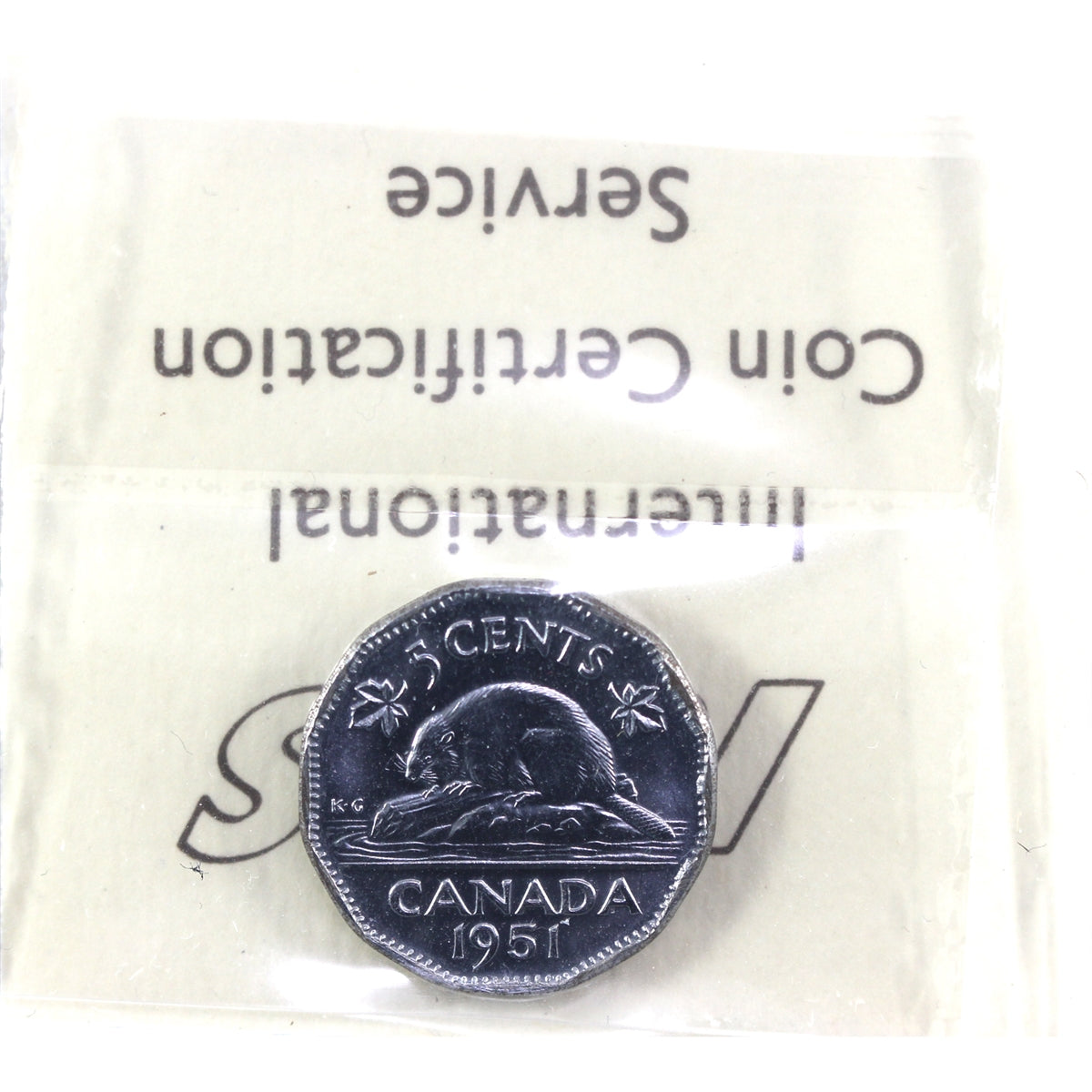 1951 Low Relief Canada 5-cents ICCS Certified MS63
