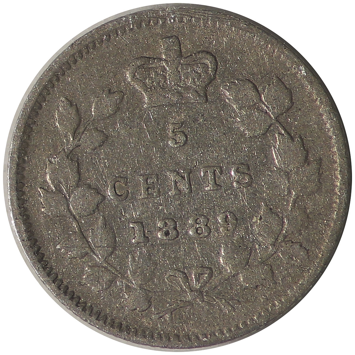 1889 Canada 5-cents ICCS Certified F12