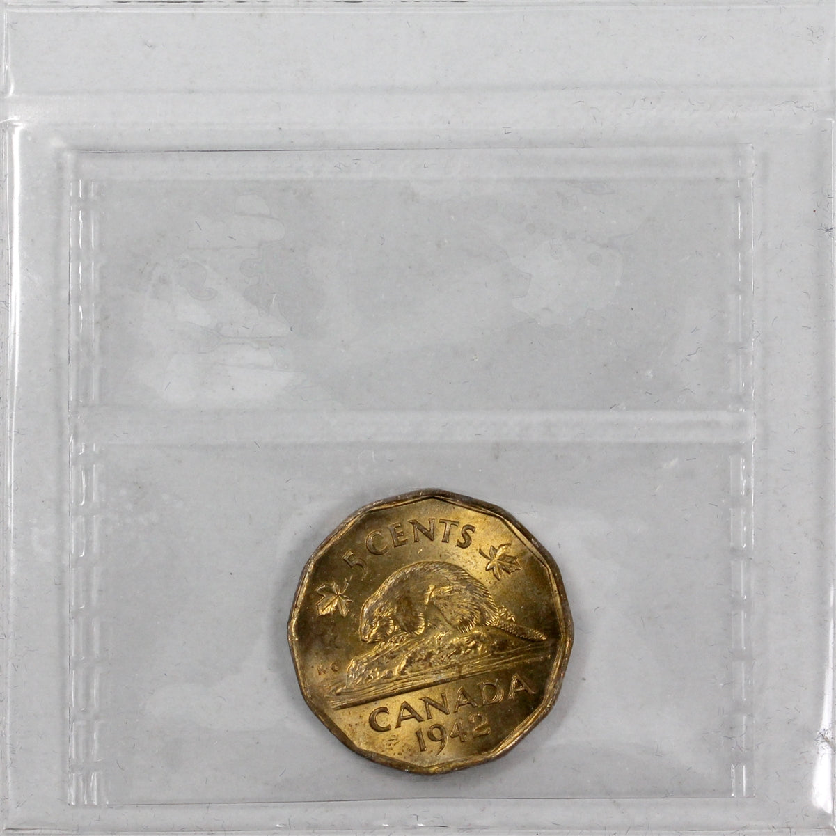 1942 Tombac Canada 5-cents ICCS Certified MS65 Cameo