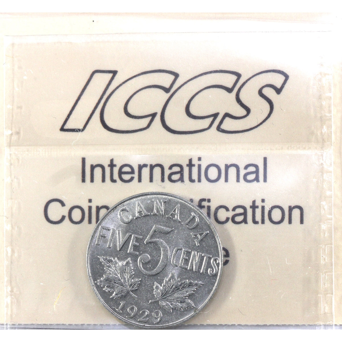1929 Canada 5-cents ICCS Certified MS62