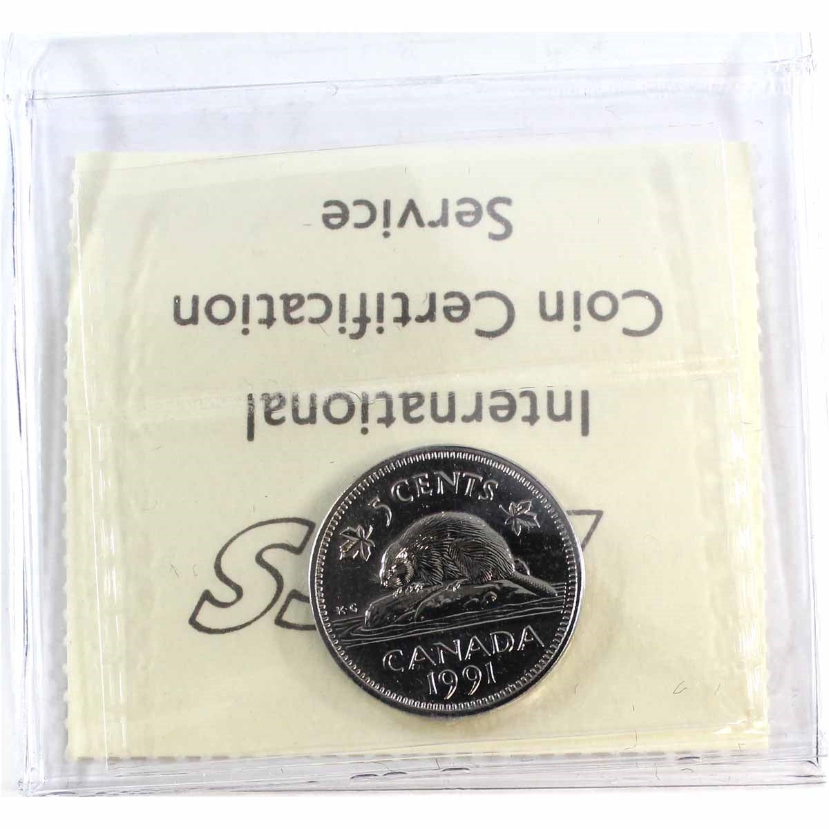 1991 Canada 5-cents ICCS Certified SP67