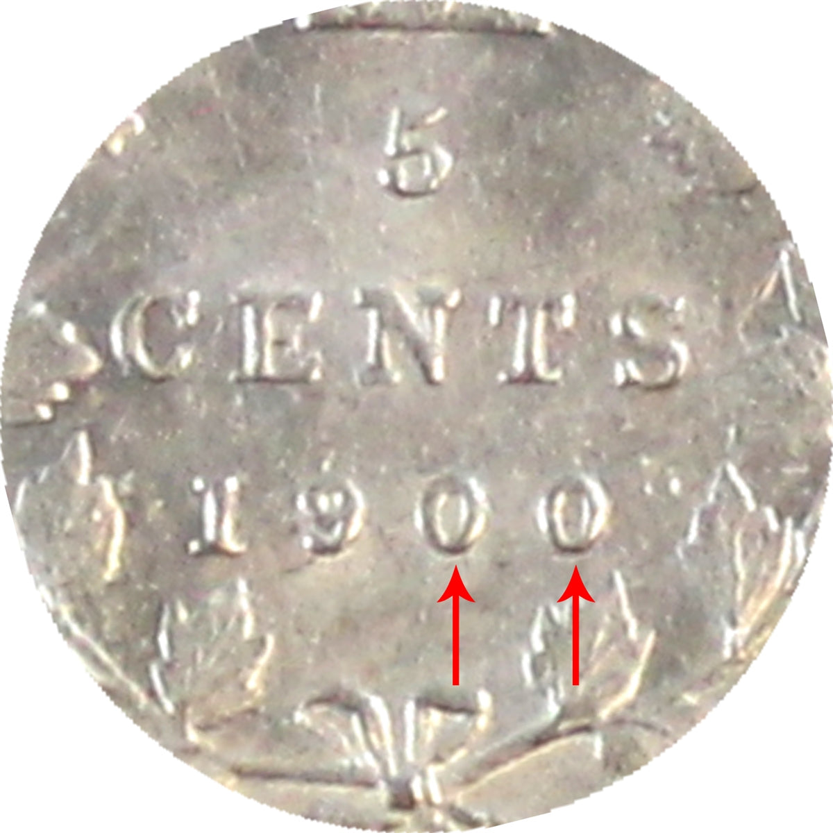 1900 Oval 0's Canada 5-cents ICCS Certified MS62 (XQL 246)