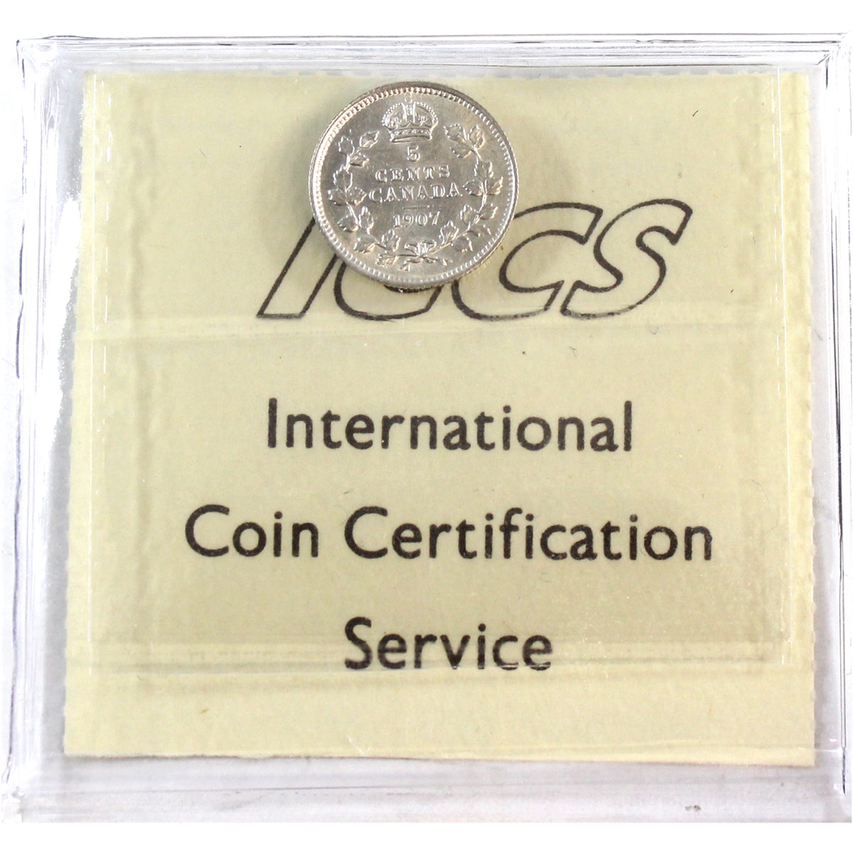 1907 Canada 5-cents ICCS Certified AU50