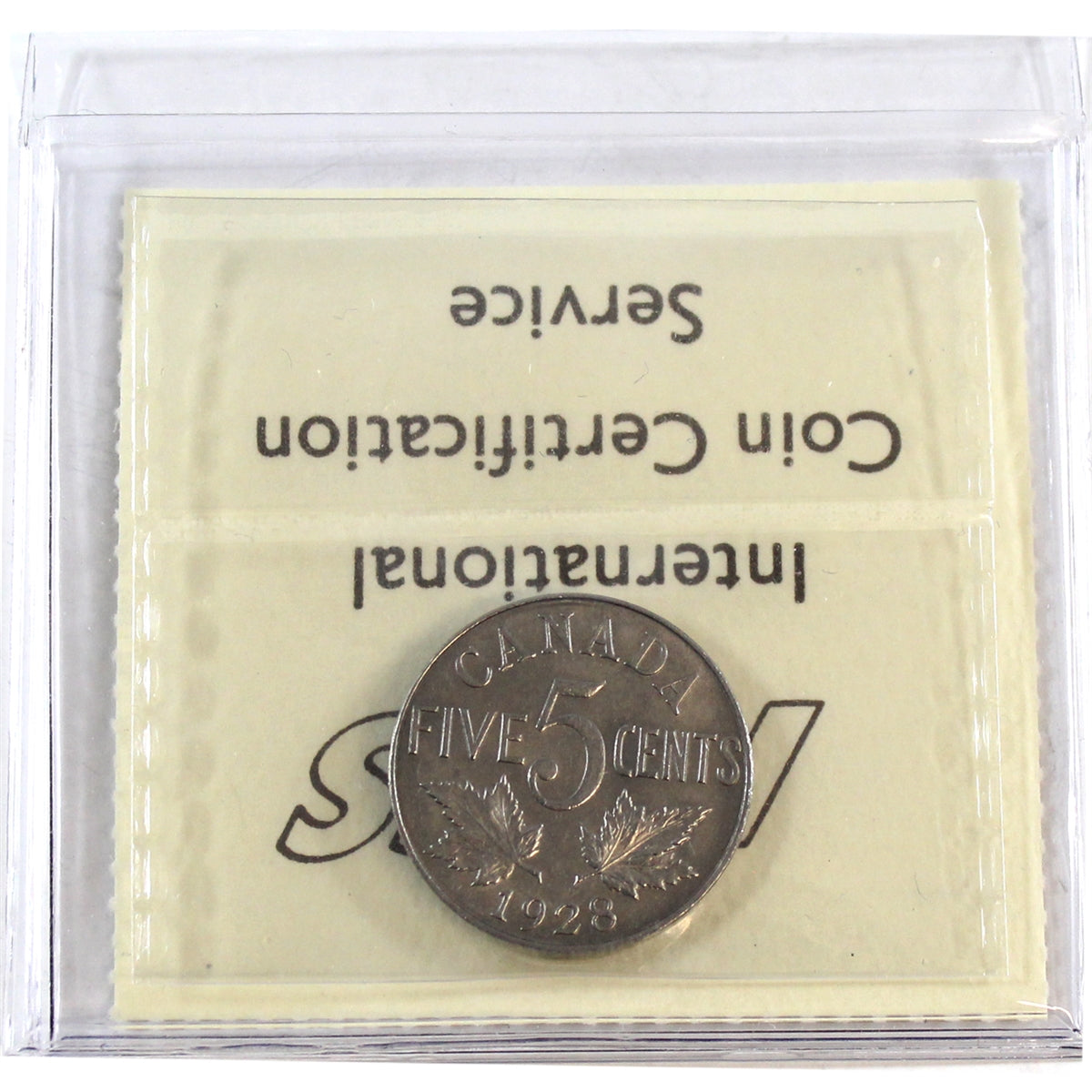 1928 Canada 5-cents ICCS Certified AU58