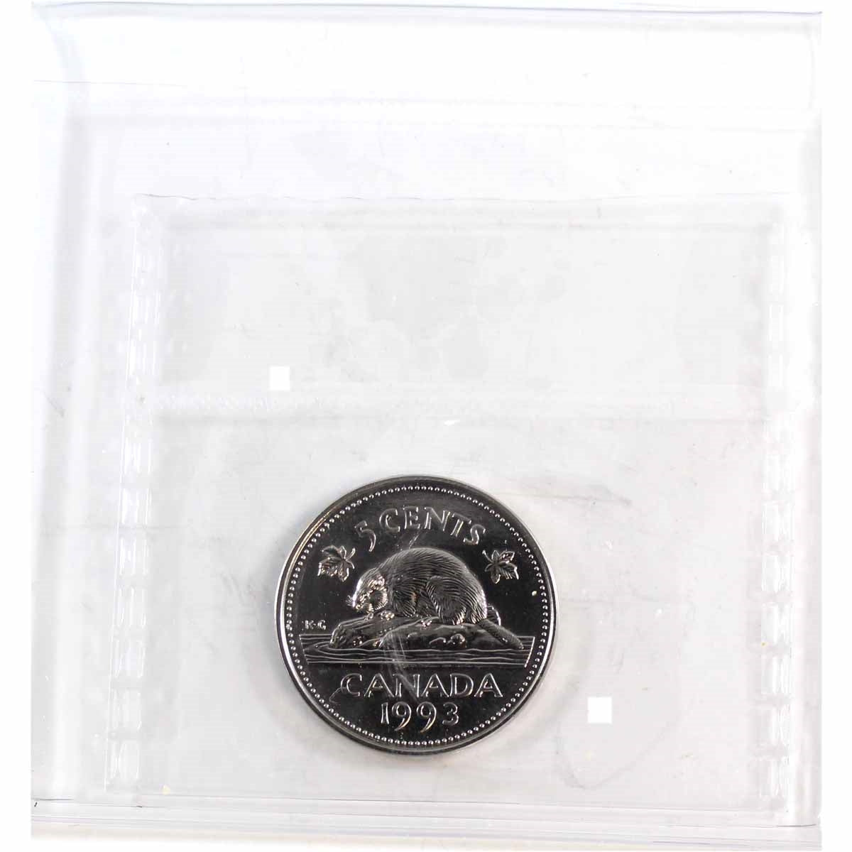 1993 Canada 5-cents ICCS Certified MS67 Numismatic BU