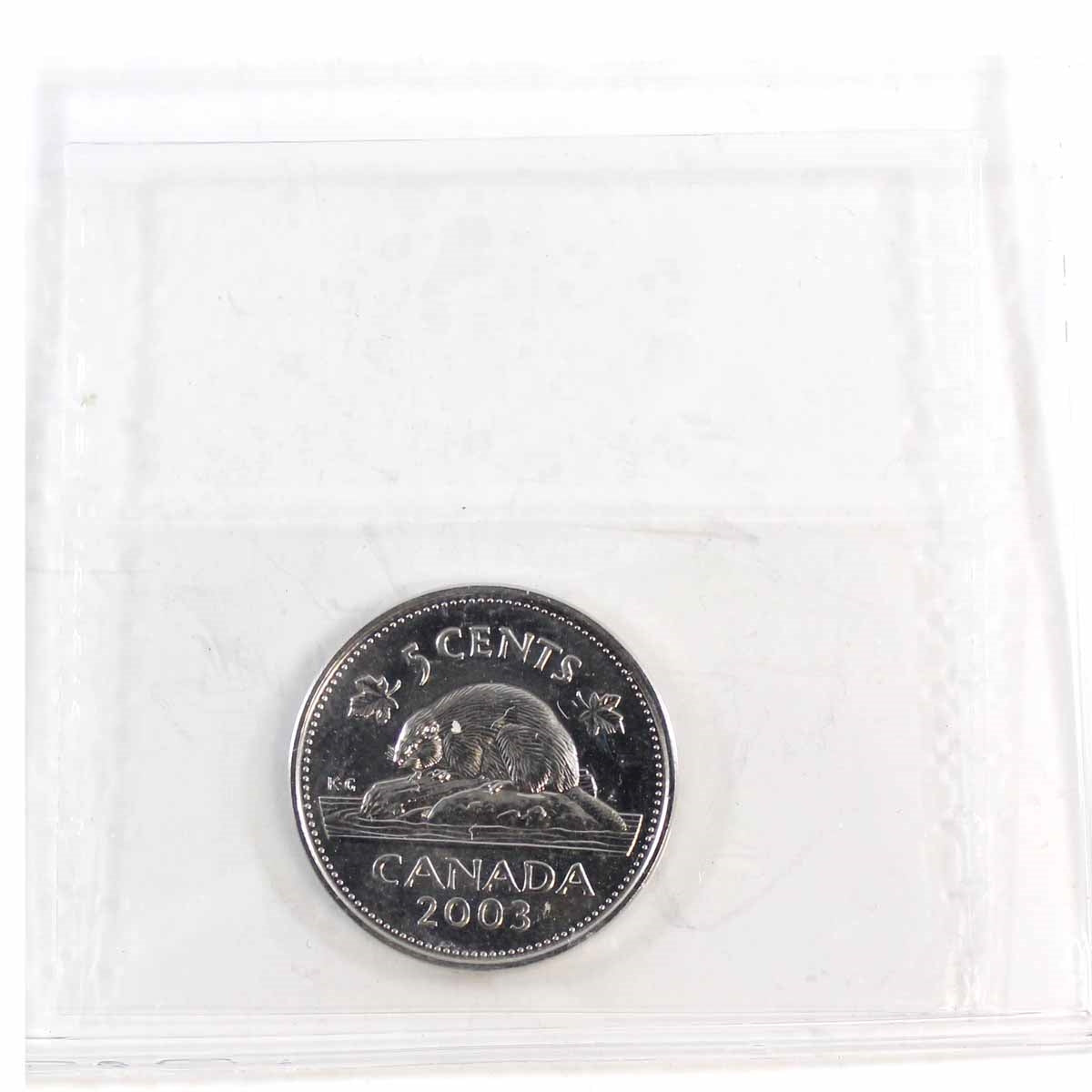 2003WP New Effigy Canada 5-cents ICCS Certified MS67 Numismatic BU