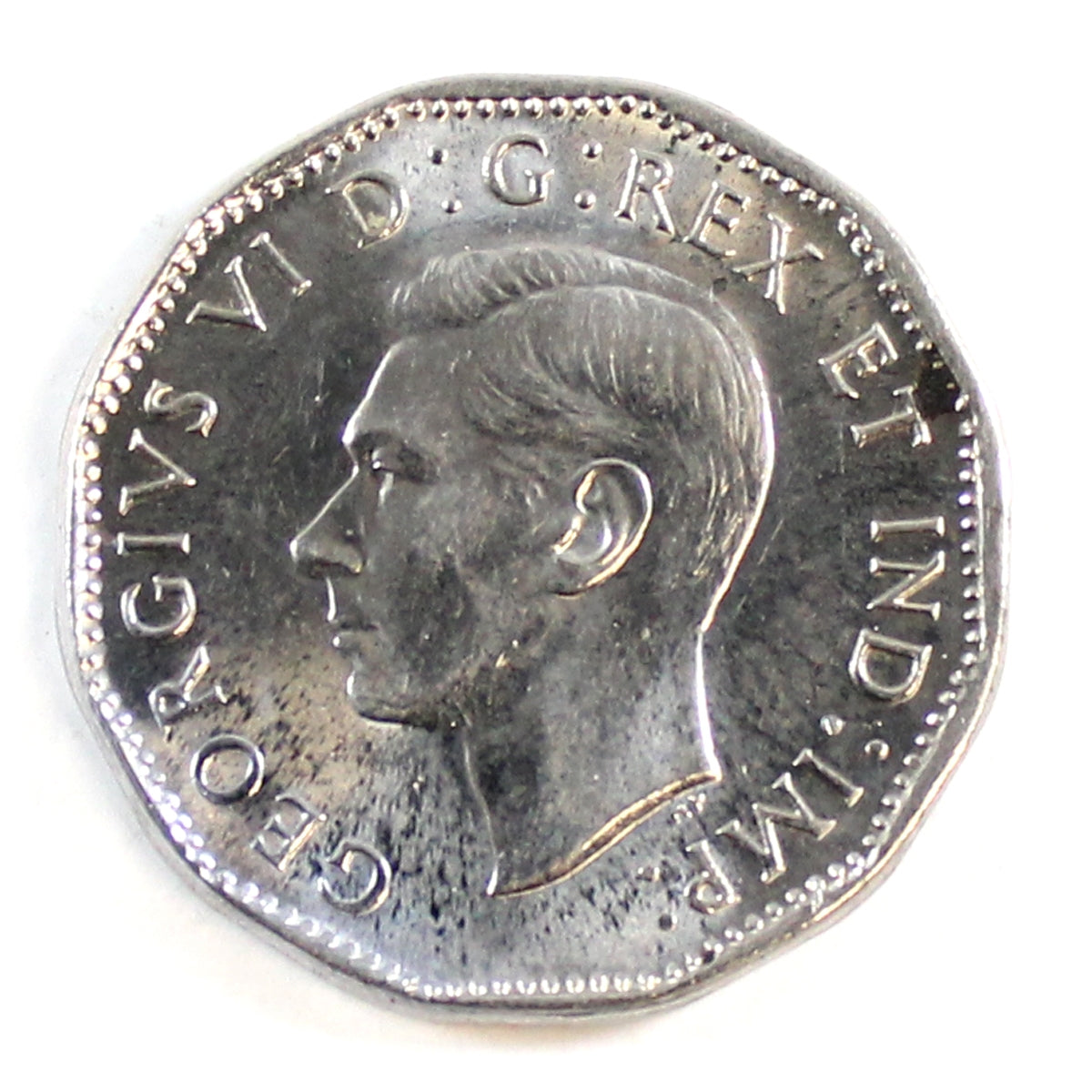 1945 No Chrome Canada 5-cents AU-UNC (AU55)