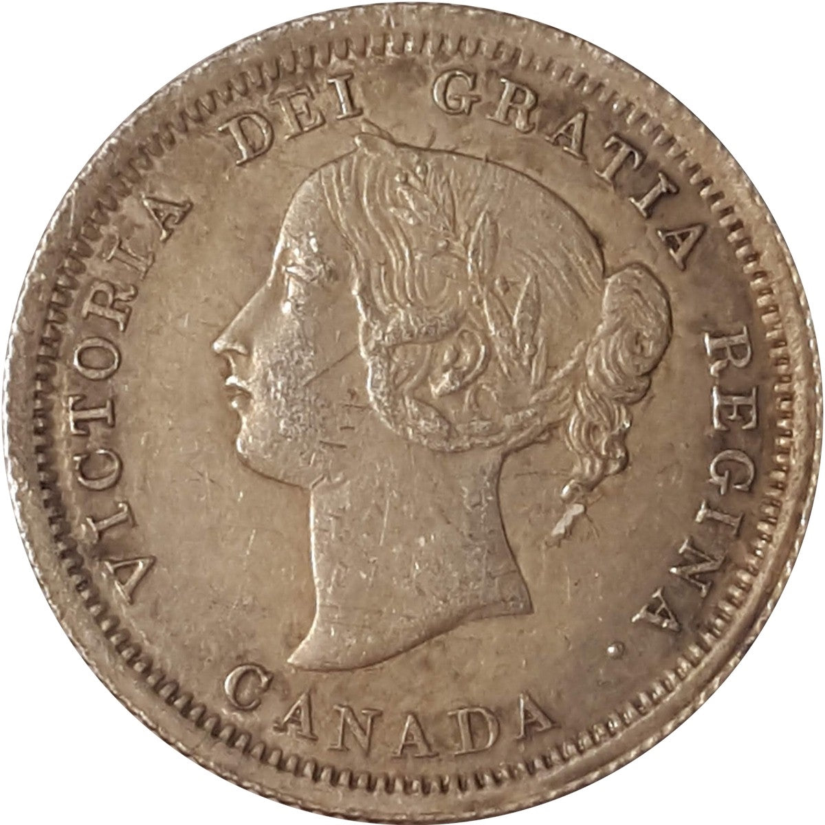 1870 Wide Rim Canada 5-cents EF-AU (EF45) $