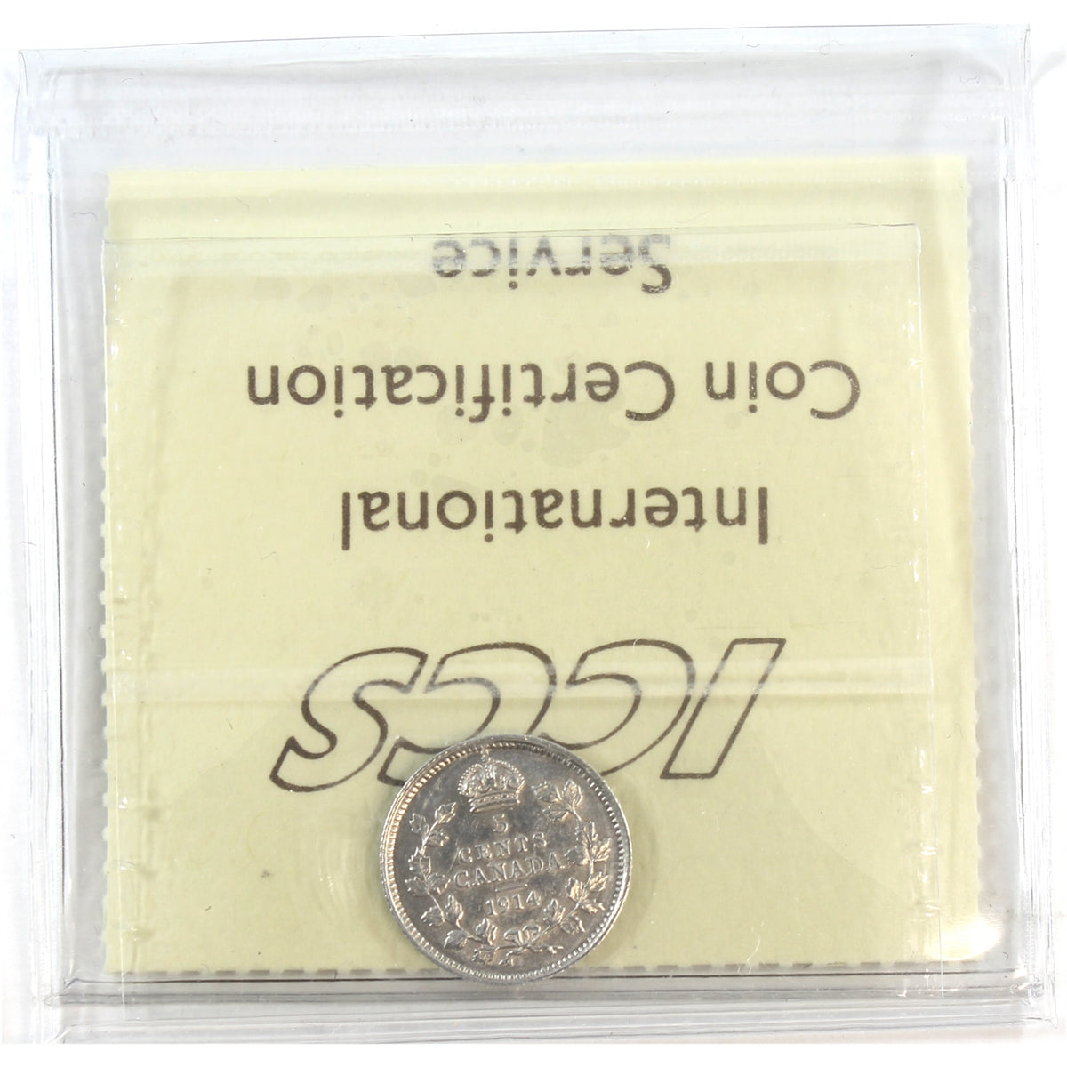 1914 Canada 5-cents ICCS Certified AU50